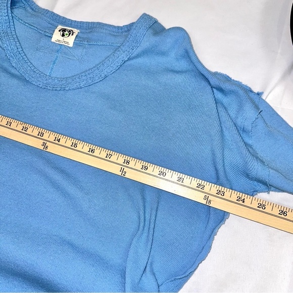 Free People Women’s Sz S Blue Long Sleeve Oversized Soft Knit Shirt We The Free - Picture 11 of 14